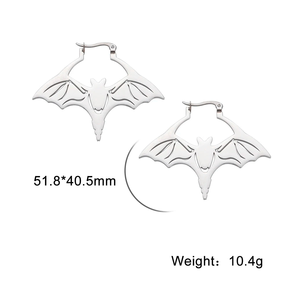 011 - Gothic Pentagram Hoop Style Earrings