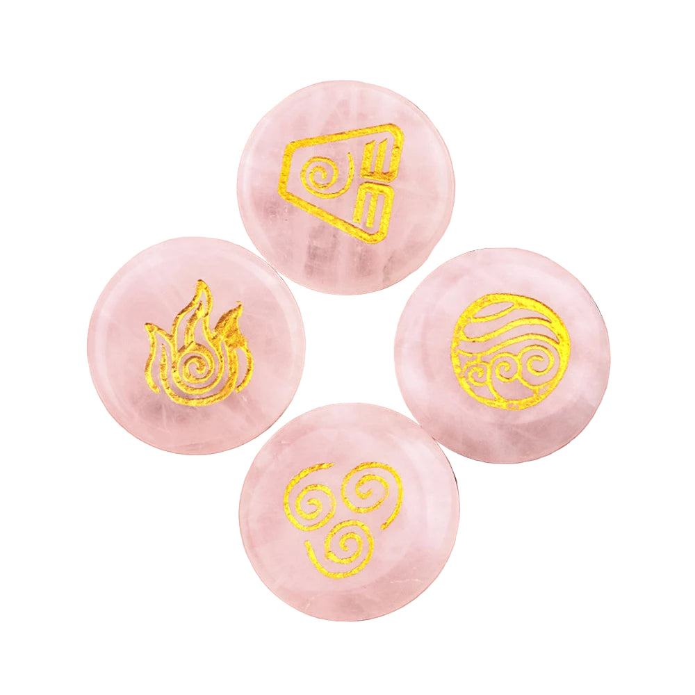 002 - Four Elements Natural Stone 4pc Runes Set