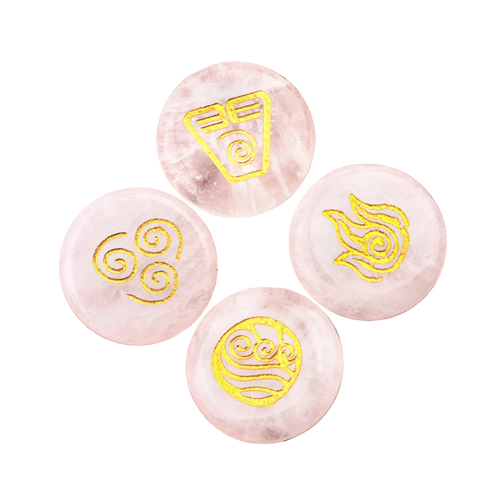 002 - Four Elements Natural Stone 4pc Runes Set
