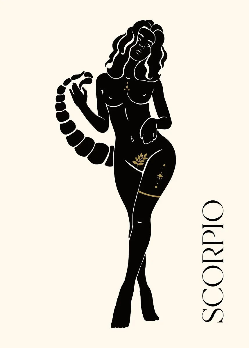 009 - Minimalist Vintage Lady Zodiac Canvas Print Wall Art
