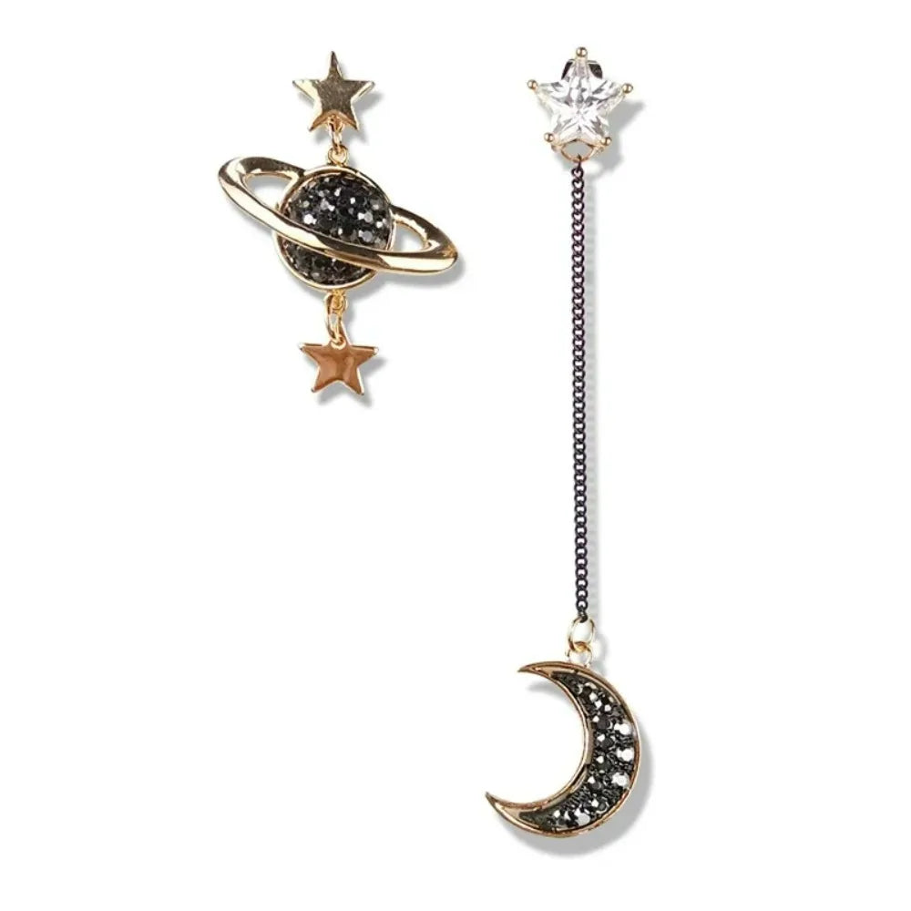 011 - Celestial Star and Moon Drop Earrings