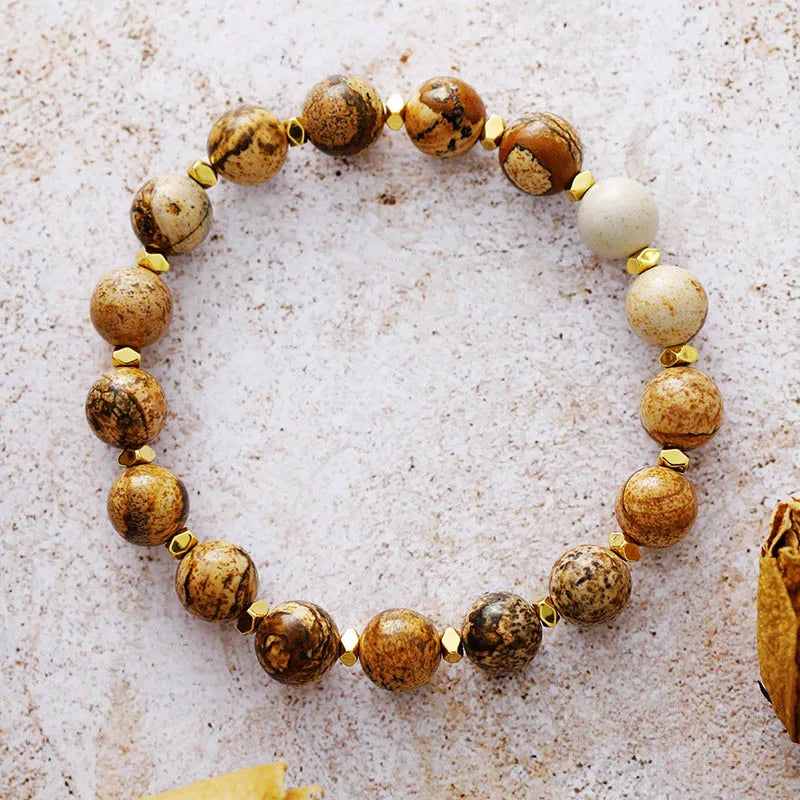 011 - Natural Crystal Druzy Beaded Bracelet and Bangle Set