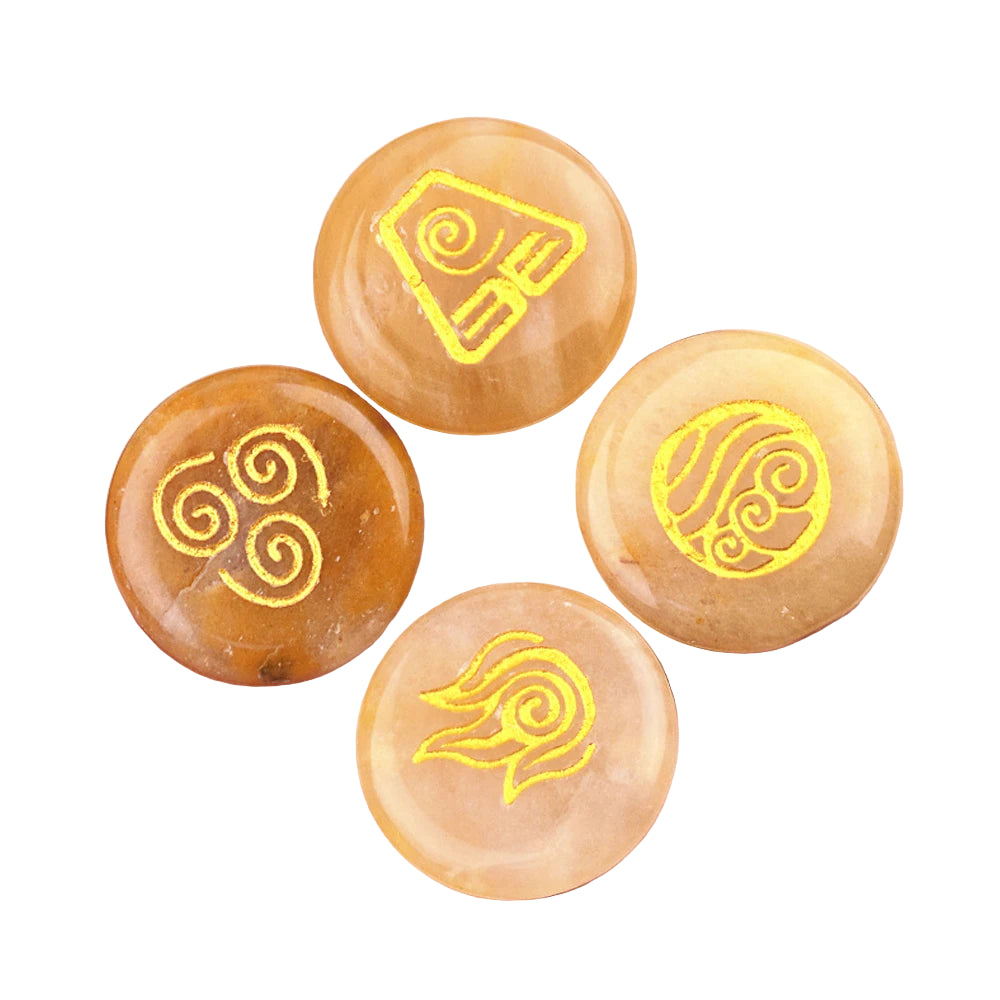 002 - Four Elements Natural Stone 4pc Runes Set