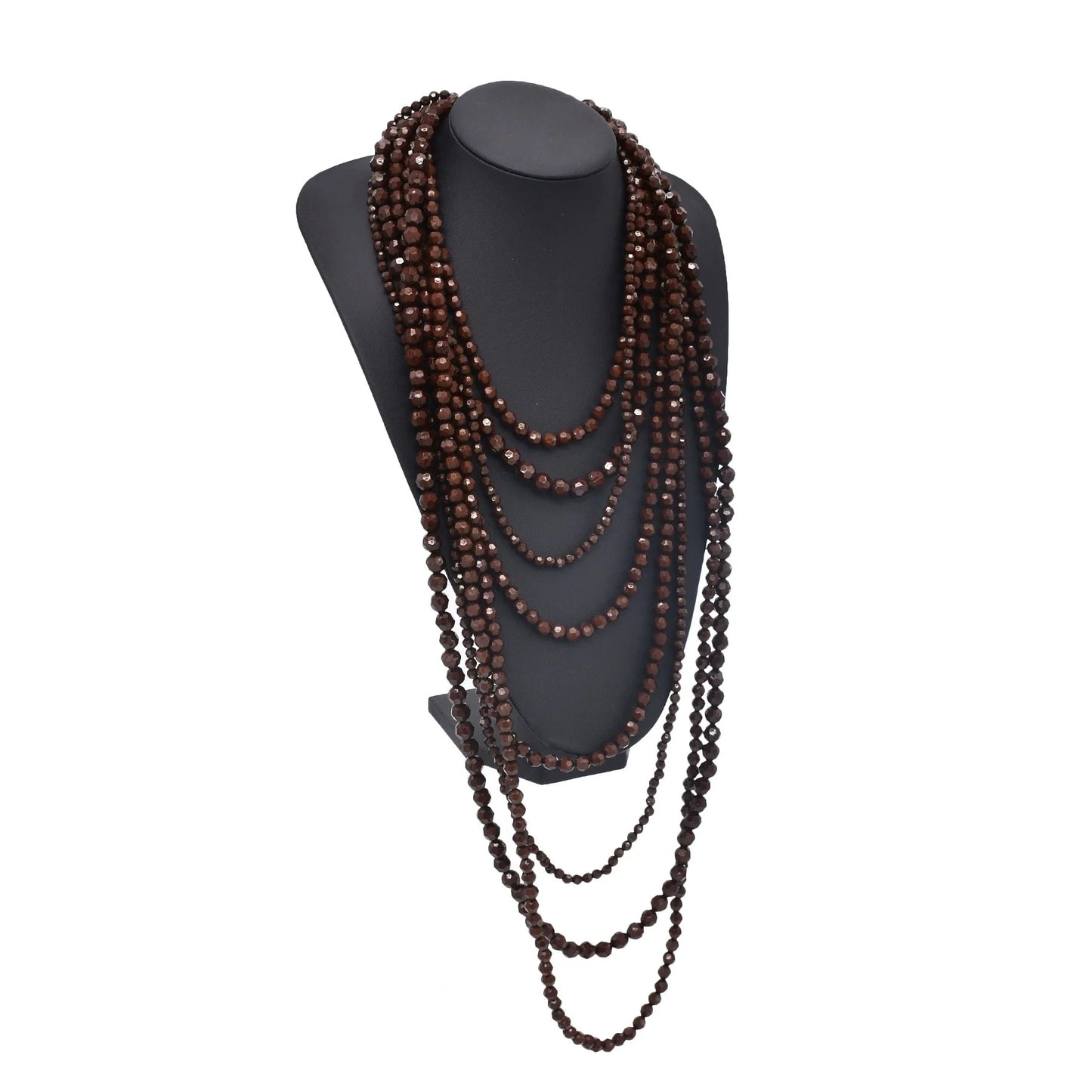 011 - Natural Garnet Multi-Layered Beaded Necklace