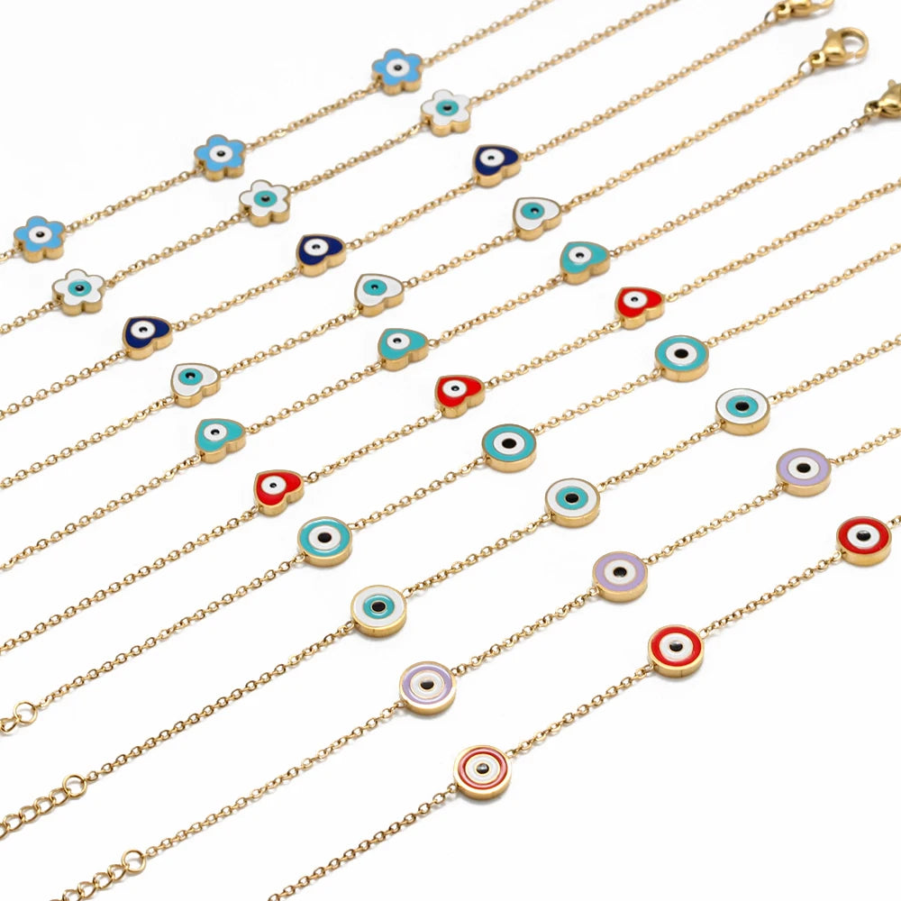 011 - Evil Eye Drip Oil Charm Bracelet