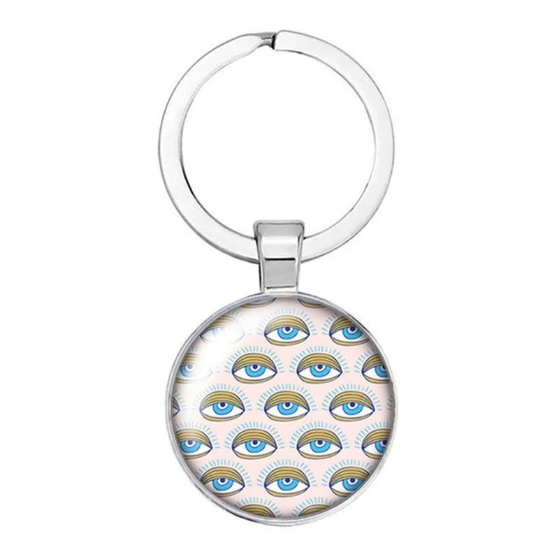 014 - Glass Turkish Evil Eye Keychain