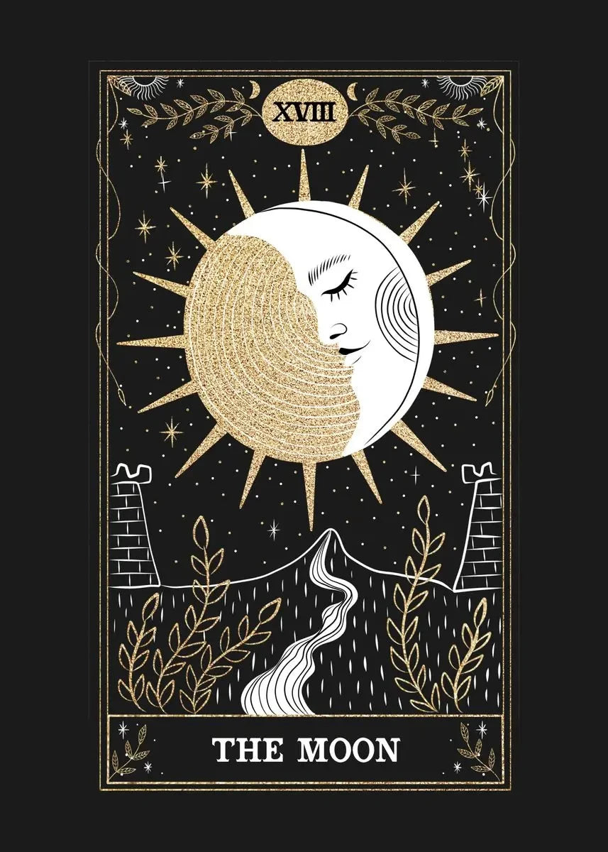 009 - Psychedelic Sun Moon Tarot Canvas Print Wall Hanging
