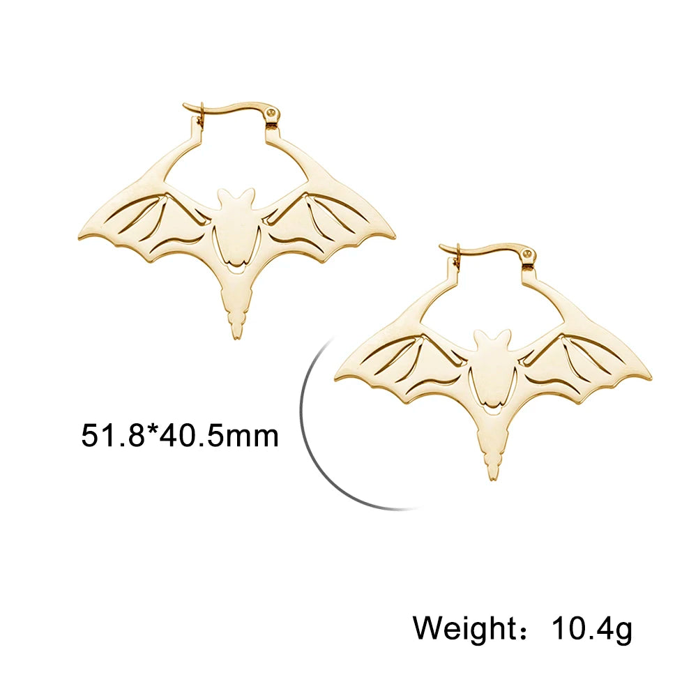 011 - Gothic Pentagram Hoop Style Earrings