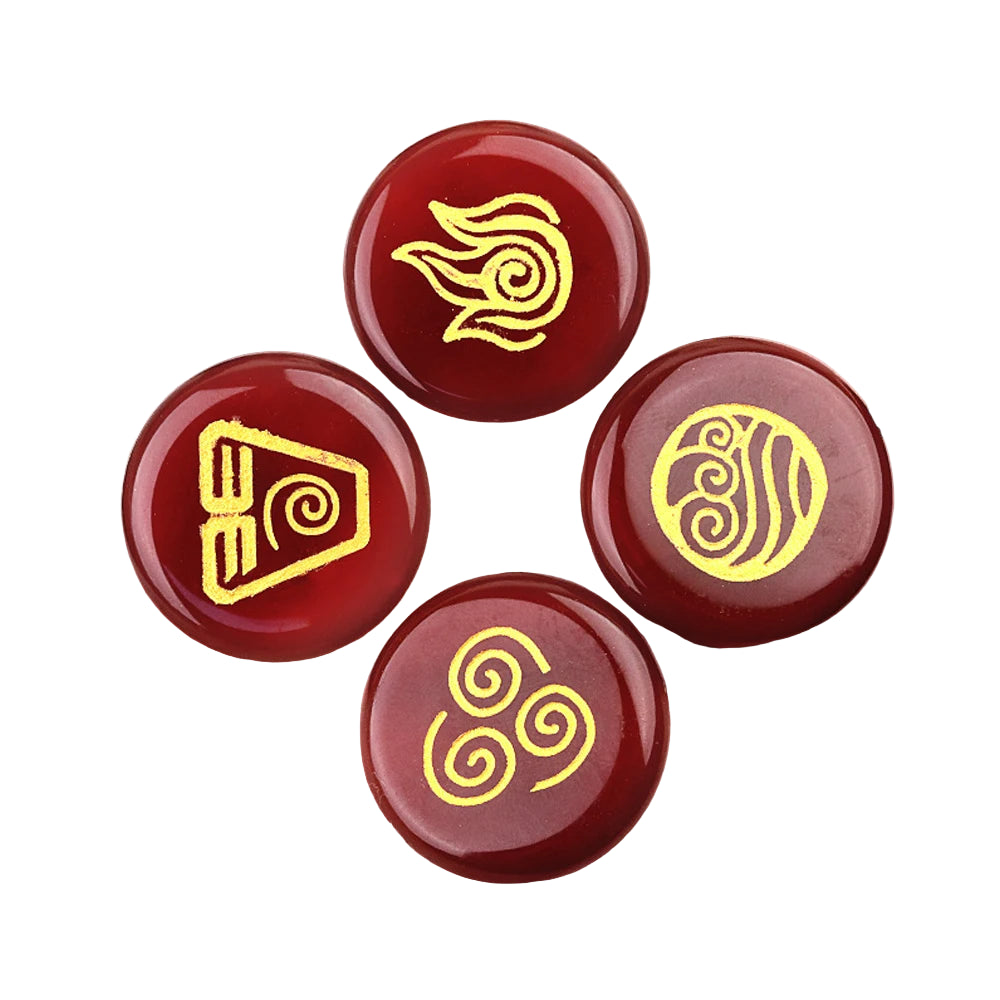 002 - Four Elements Natural Stone 4pc Runes Set