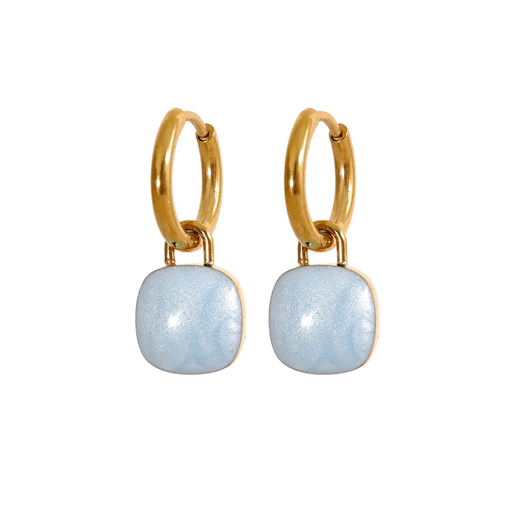 011 - Candy Coated 18k Gold-Plated Drop Earrings
