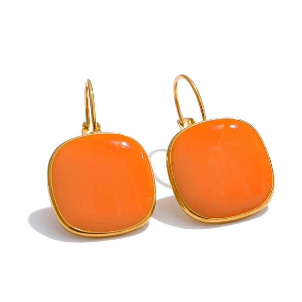 011 - Candy Coated 18k Gold-Plated Drop Earrings