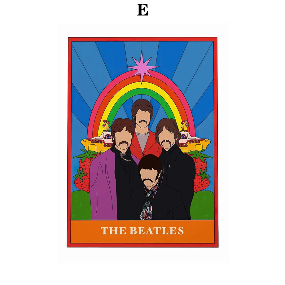 009 - Retro Band Tarot Canvas Print Wall Art