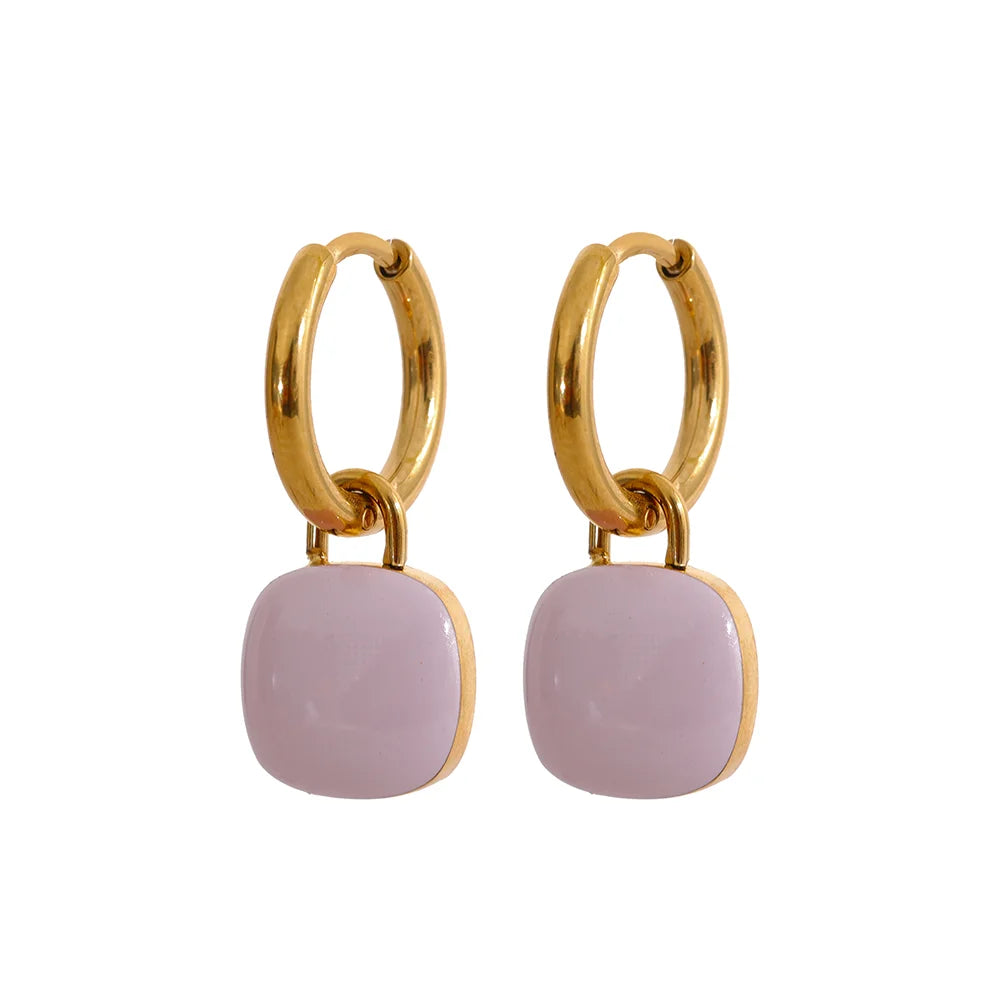 011 - Candy Coated 18k Gold-Plated Drop Earrings