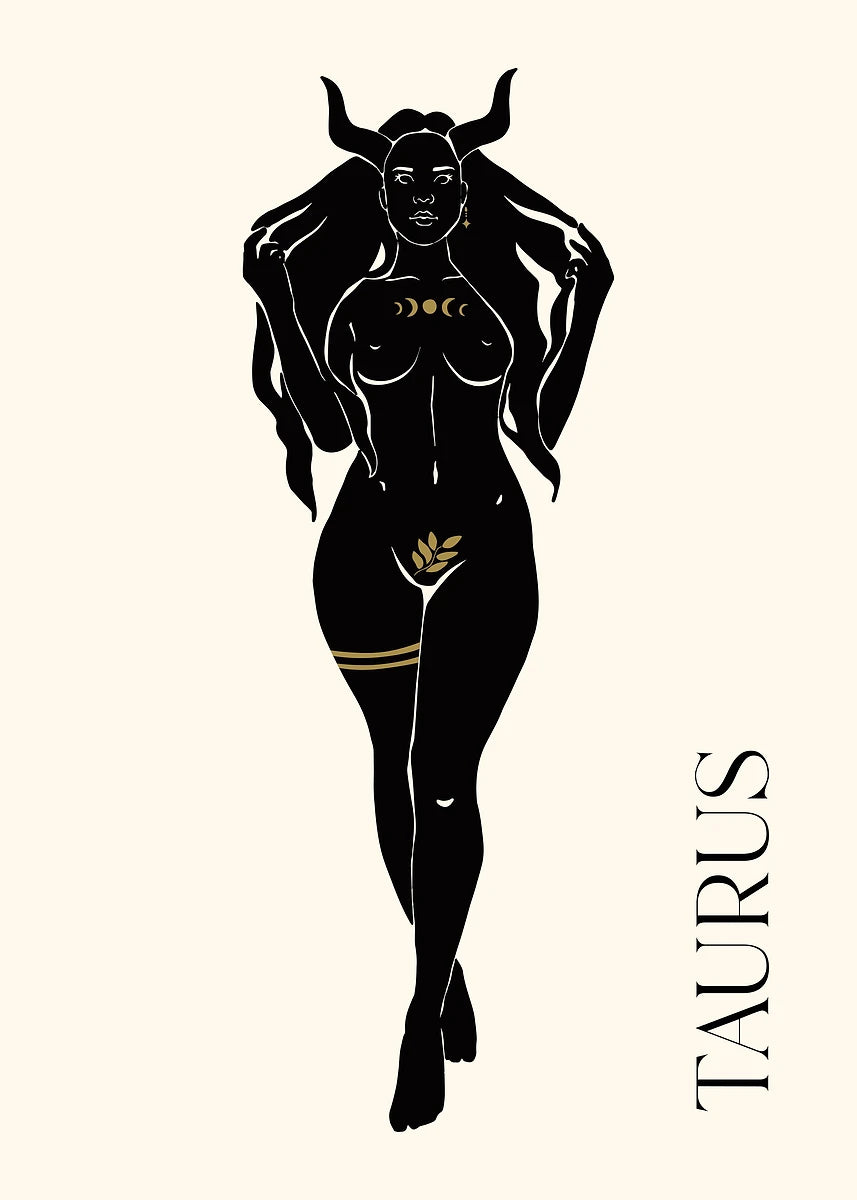 009 - Minimalist Vintage Lady Zodiac Canvas Print Wall Art