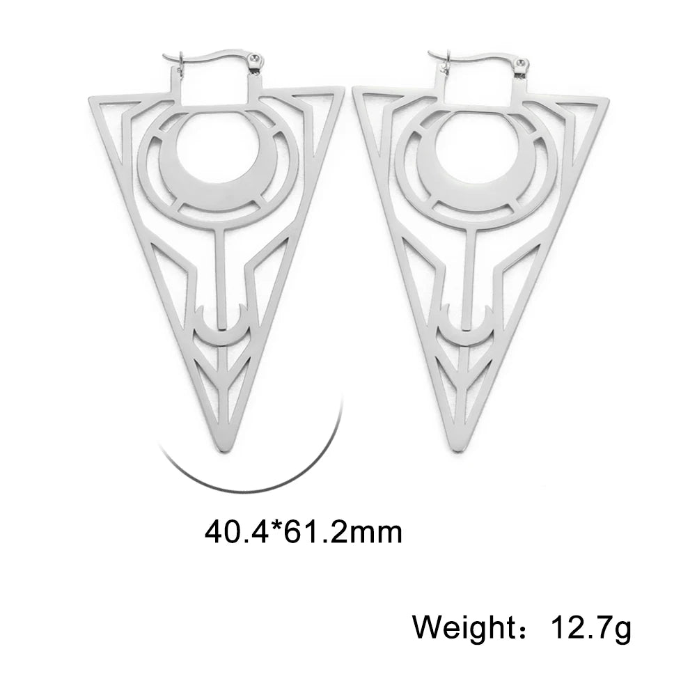 011 - Gothic Pentagram Hoop Style Earrings