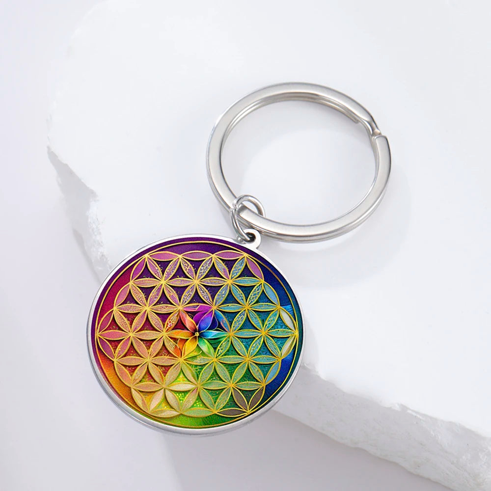 014 - Flower of Life Sacred Geometry Keychain