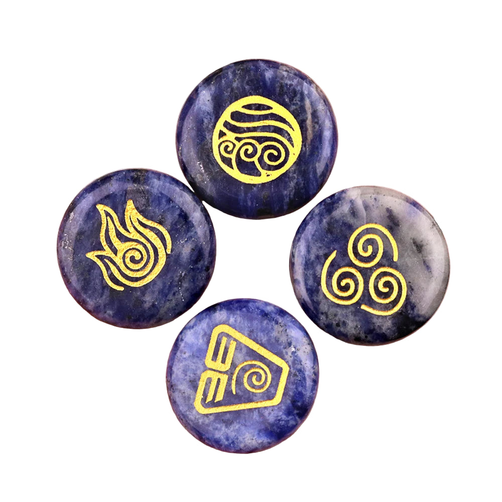 002 - Four Elements Natural Stone 4pc Runes Set