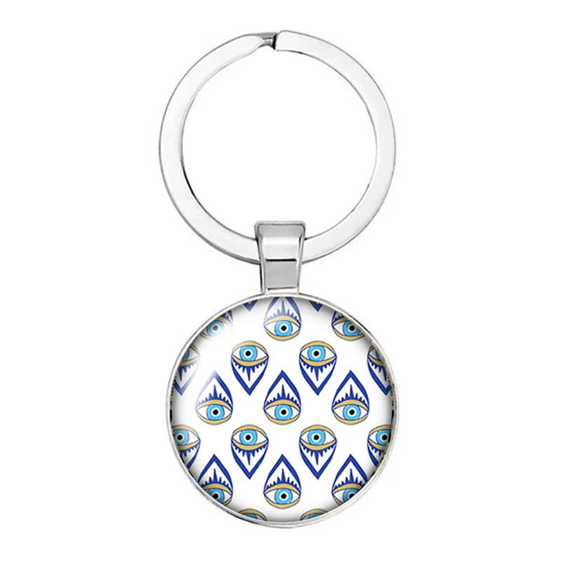 014 - Glass Turkish Evil Eye Keychain
