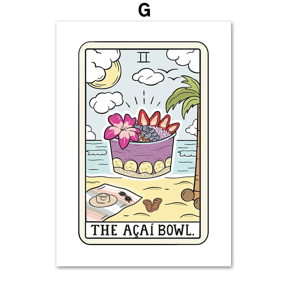 009 - Food Tarot Canvas Print Wall Art