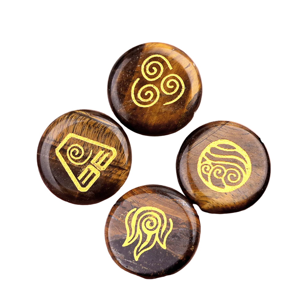002 - Four Elements Natural Stone 4pc Runes Set