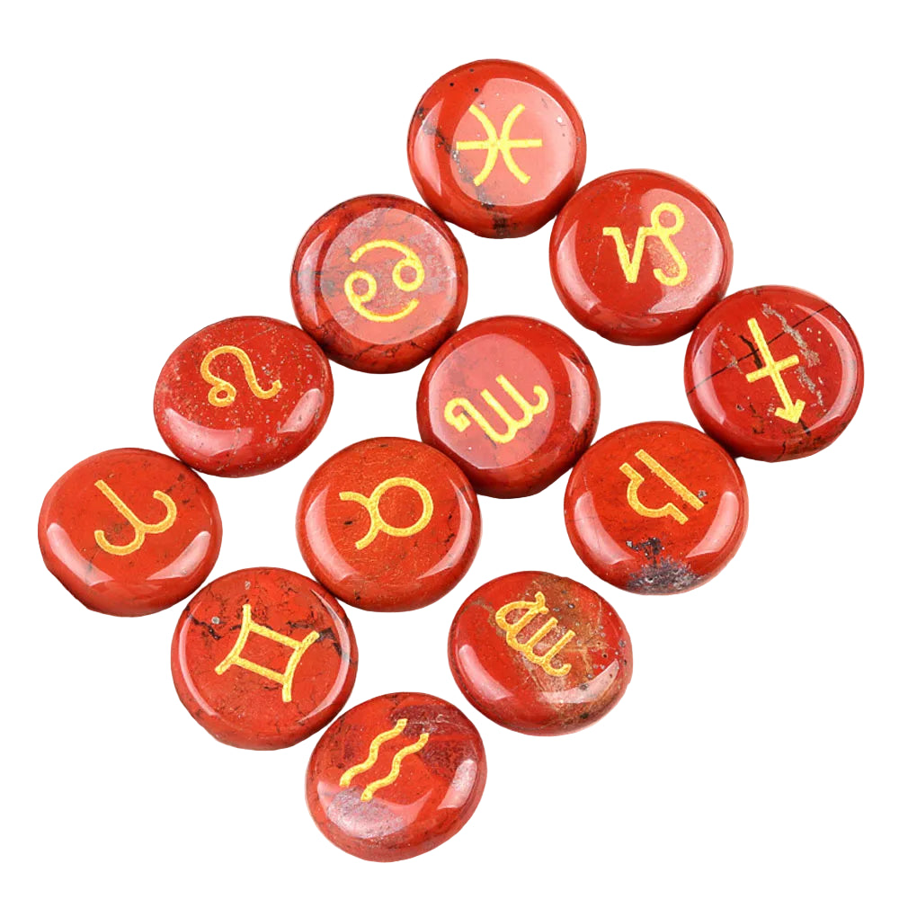 002 - Zodiac Natural Stone 12pc Runes Set