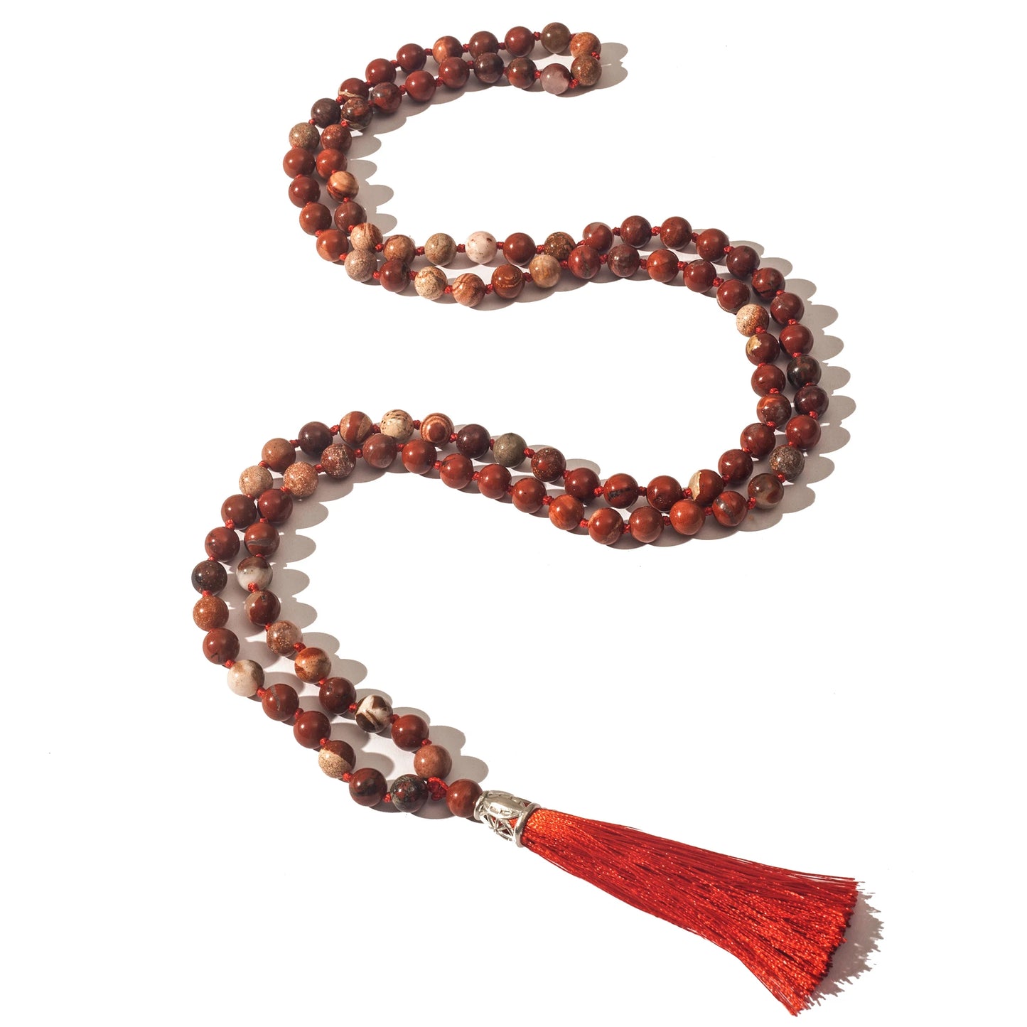 012 - Red Jasper Stone 108 Japa Mala Beads for Meditation