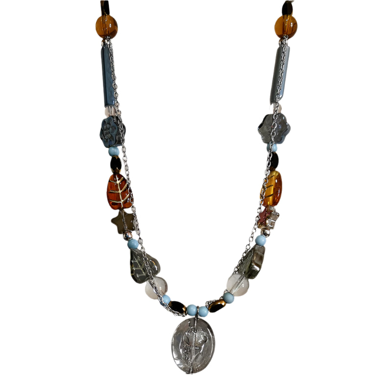 011 - Bohemia Beaded Pendant Choker Necklace