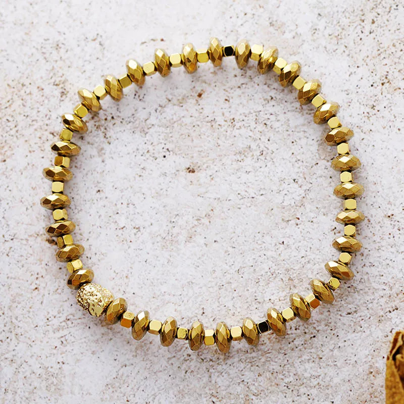 011 - Natural Crystal Druzy Beaded Bracelet and Bangle Set