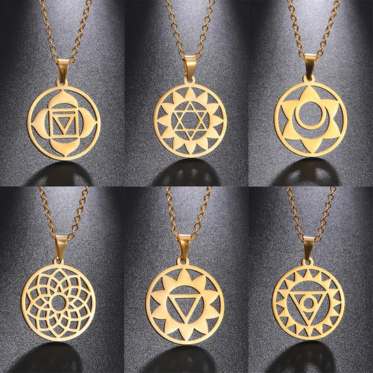 011 - Seven Chakras Symbol Pendant Necklace