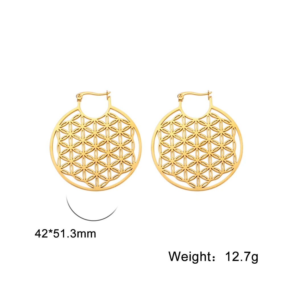 011 - Vintage Mandala Hoop Earrings