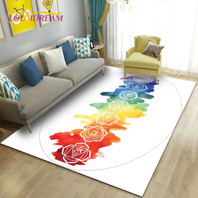012 - 7 Chakras Yoga Meditation Non-Slip Area Mat