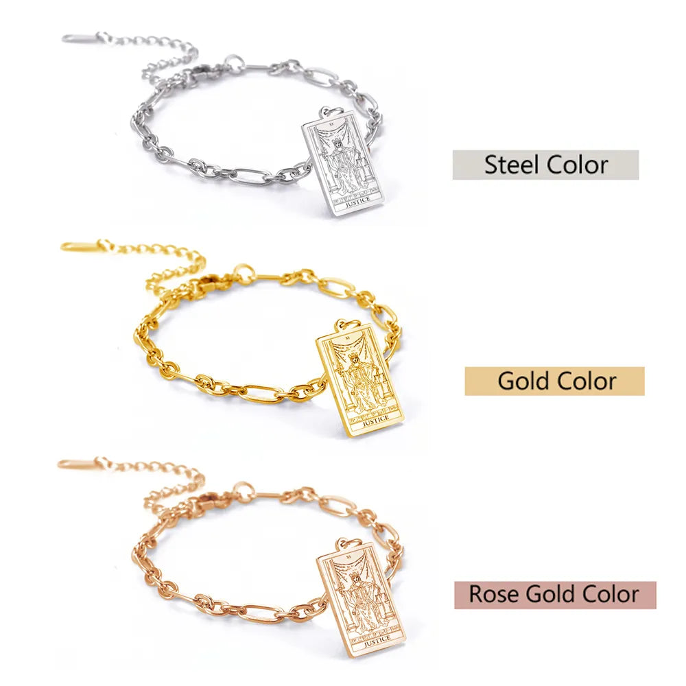 011 - Major Arcana Charm Stainless Steel Bracelet