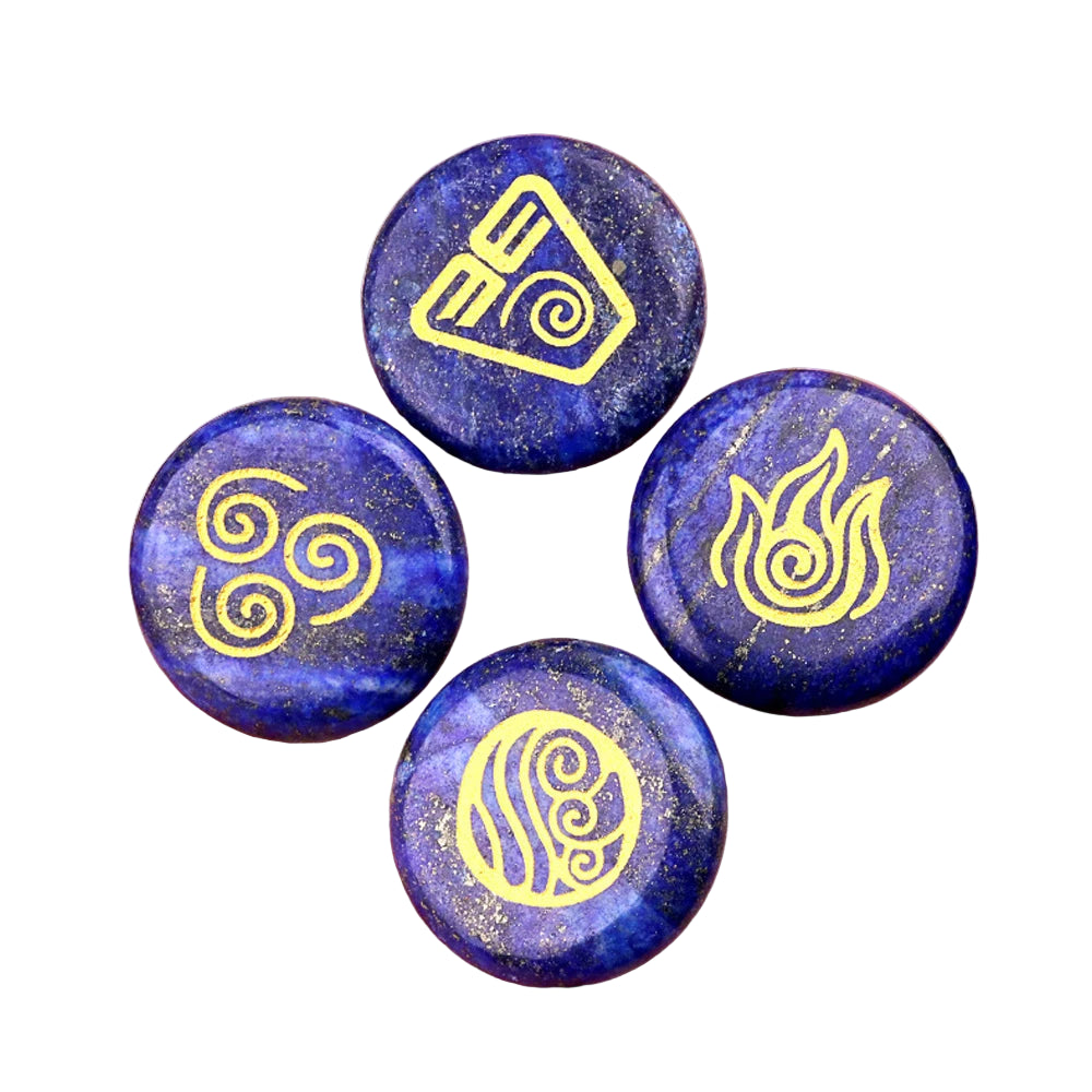 002 - Four Elements Natural Stone 4pc Runes Set