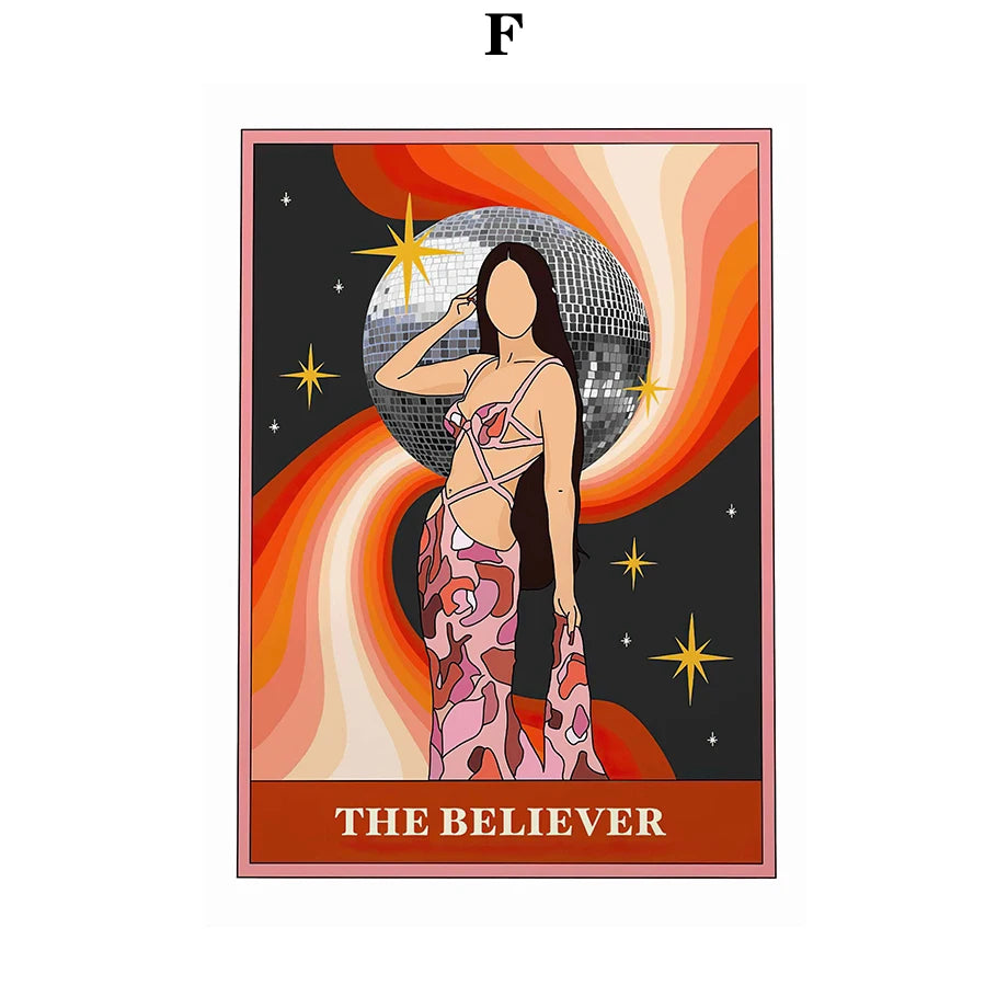 009 - Retro Band Tarot Canvas Print Wall Art