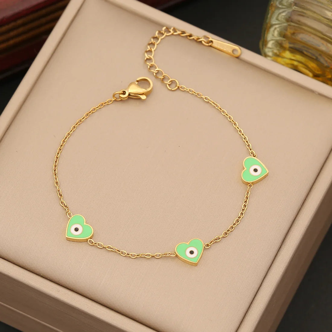 011 - Evil Eye Drip Oil Charm Bracelet