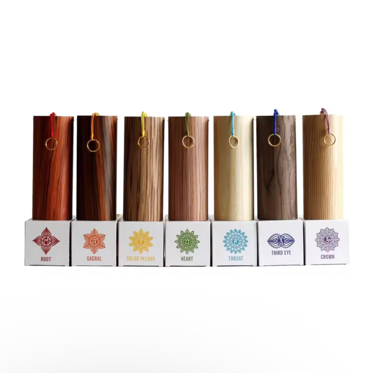 012 - 7 Chakras Bamboo Wind Chimes for Attracting Positive Energy