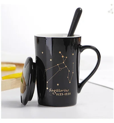 014 - Sleek Constellation Mug w/ Spoon and Lid Gift Set