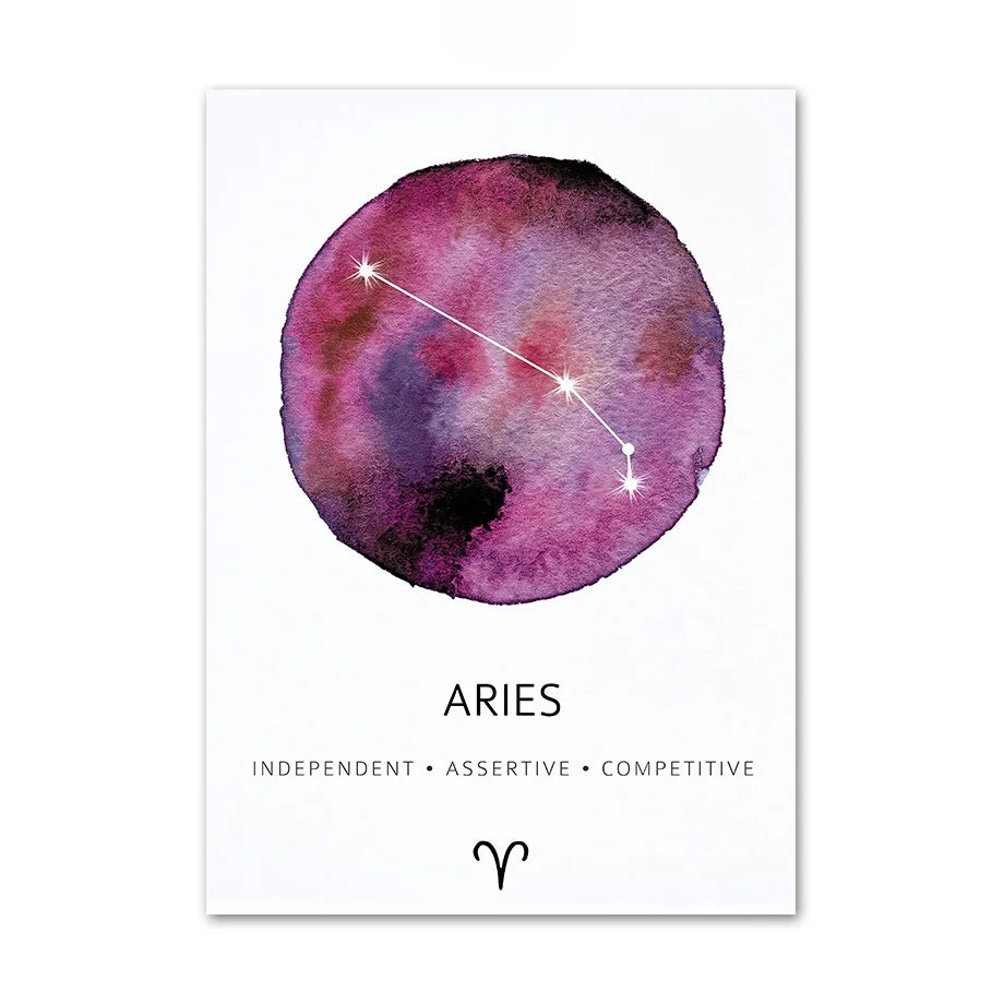 009 - Constellation Planet Zodiac Canvas Print Wall Art