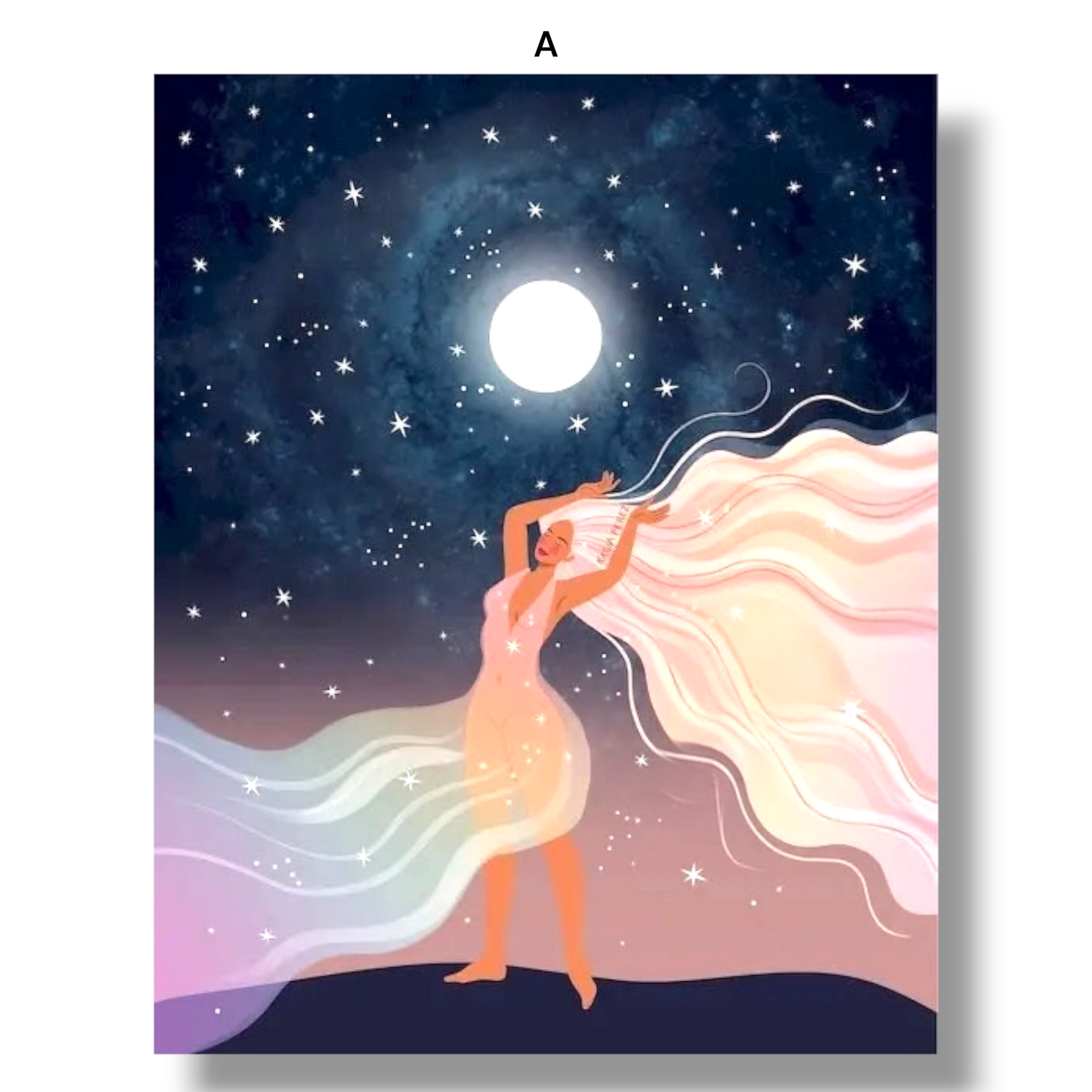 009 - Boho Moon Goddess Canvas Print Wall Art
