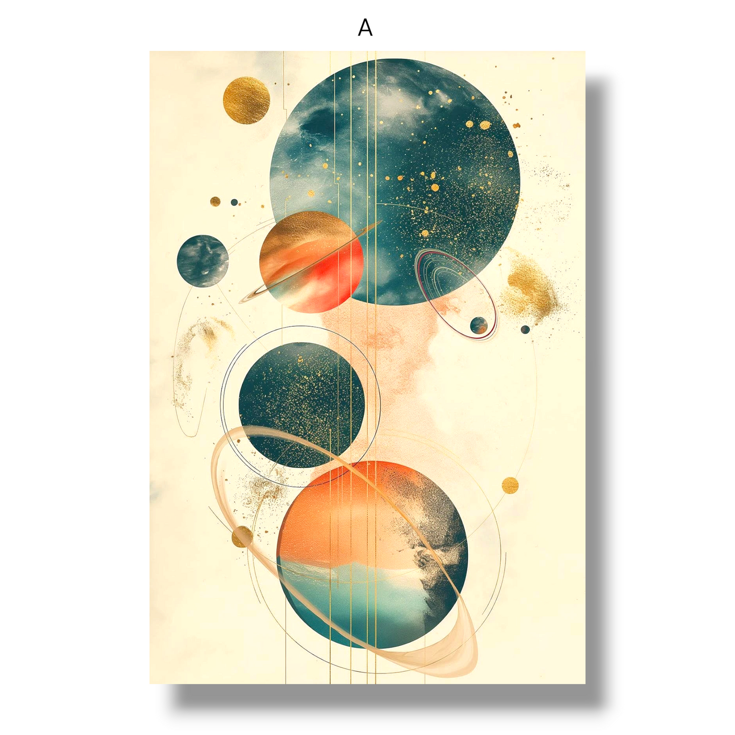 009 - Minimalist Abstract Planetary Canvas Print Wall Art