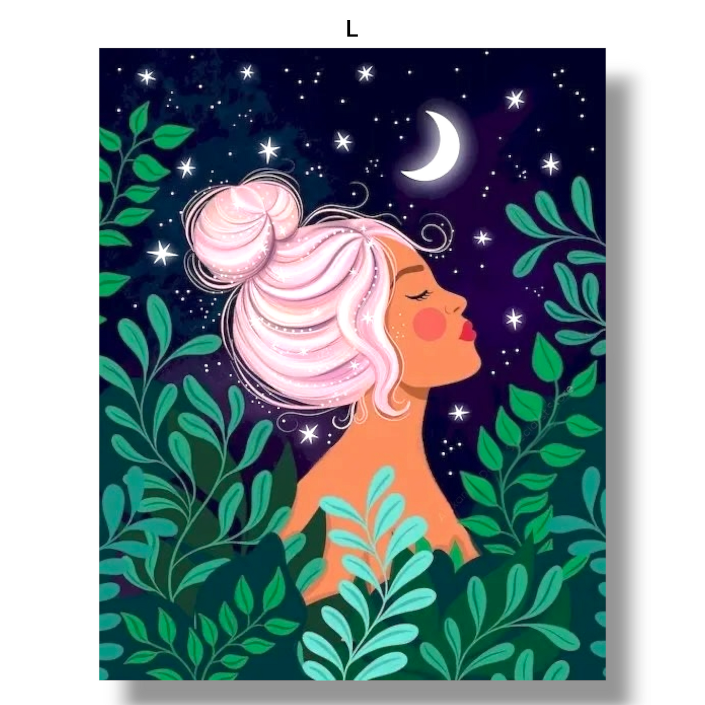 009 - Boho Moon Goddess Canvas Print Wall Art
