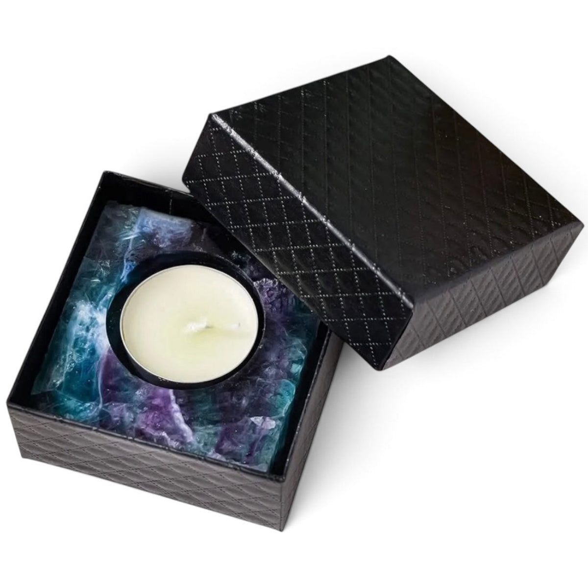 004 - Natural Crystal Stone Tea Light Candle Holder