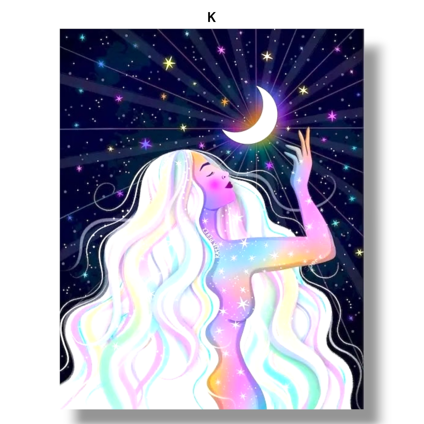 009 - Boho Moon Goddess Canvas Print Wall Art