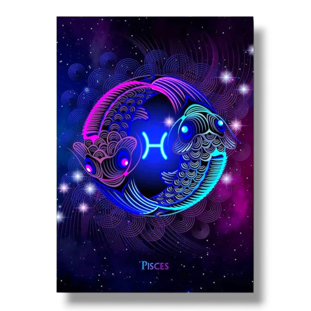 002 - Neon Zodiac Canvas Print Wall Art