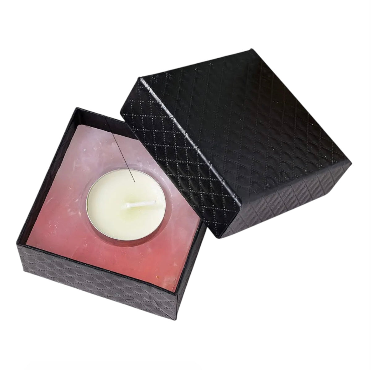 004 - Natural Crystal Stone Square Candle Holder