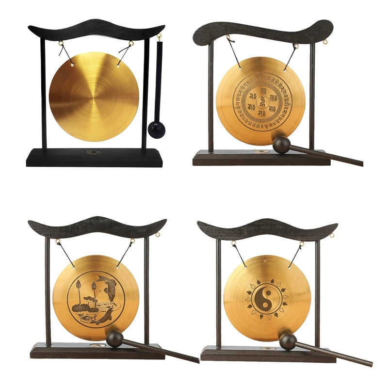 012 - Mini Brass Desktop Gong with Mallet