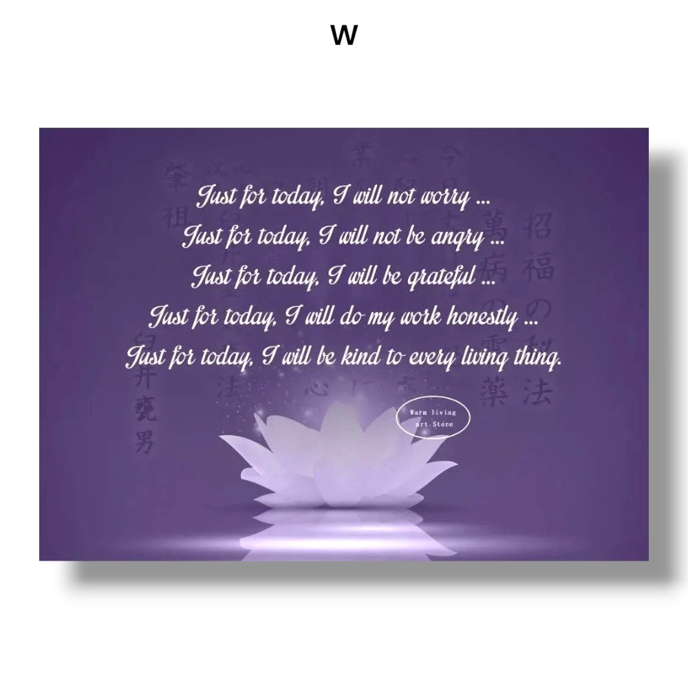 009 - Reiki Principles & Symbols Yoga Canvas Print Wall Art