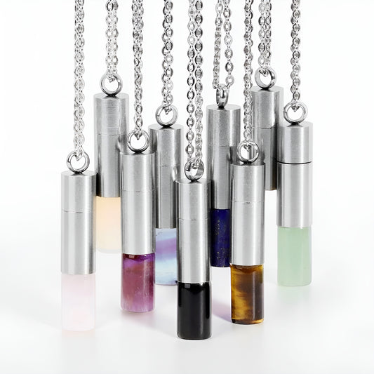 004 - Crystal Essential Oils Energy Pendant Necklace