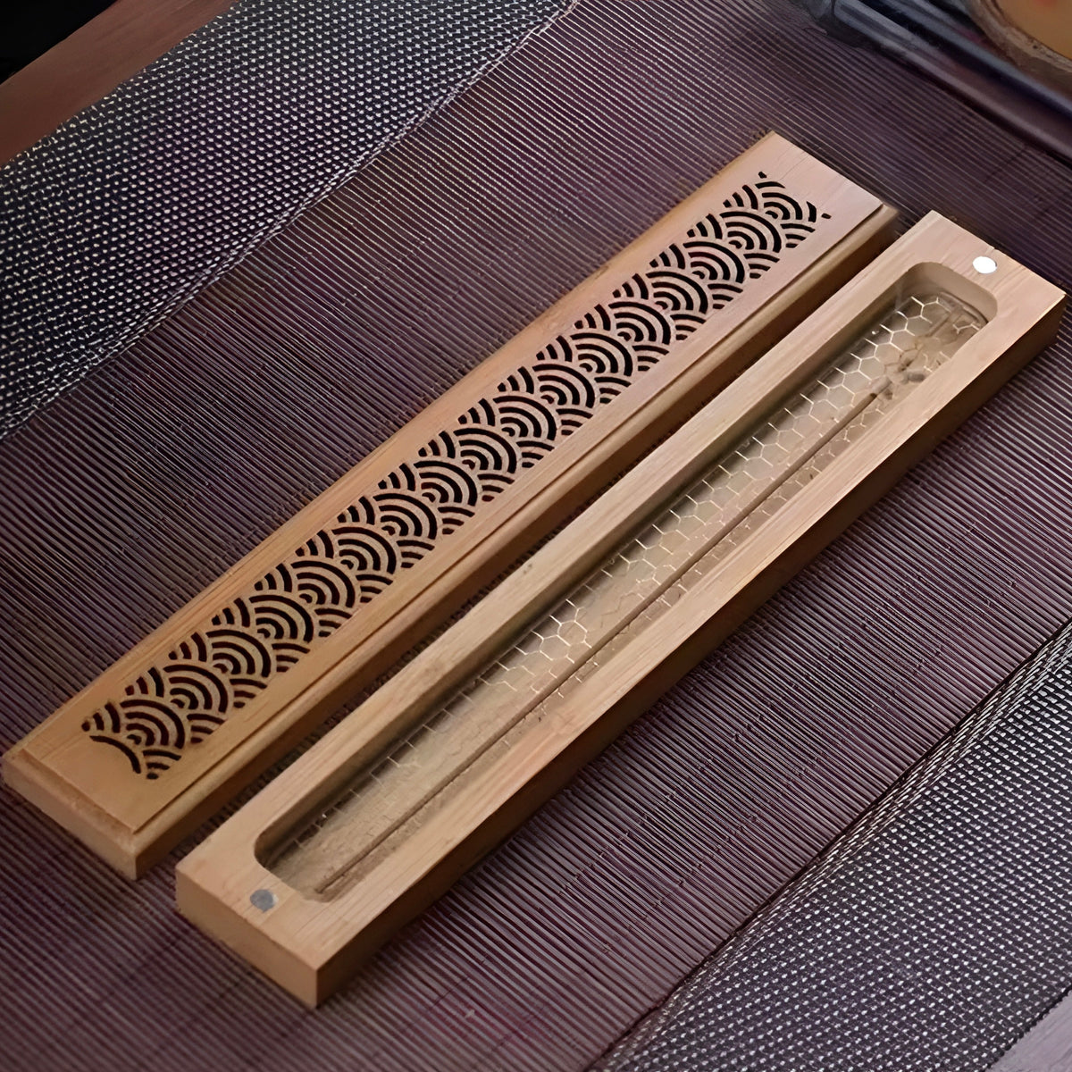 004 - Bamboo Carved Incense Burner & Box