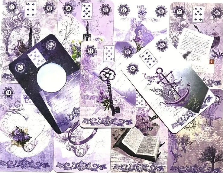 005 - Baraja Lavanda Lenormand Oráculo 42 Cartas